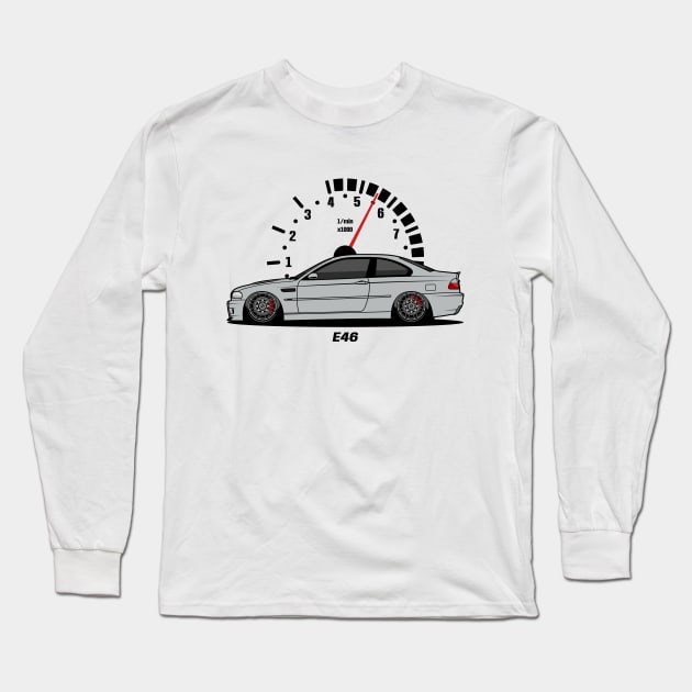 Silver E46 Long Sleeve T-Shirt by turboosted